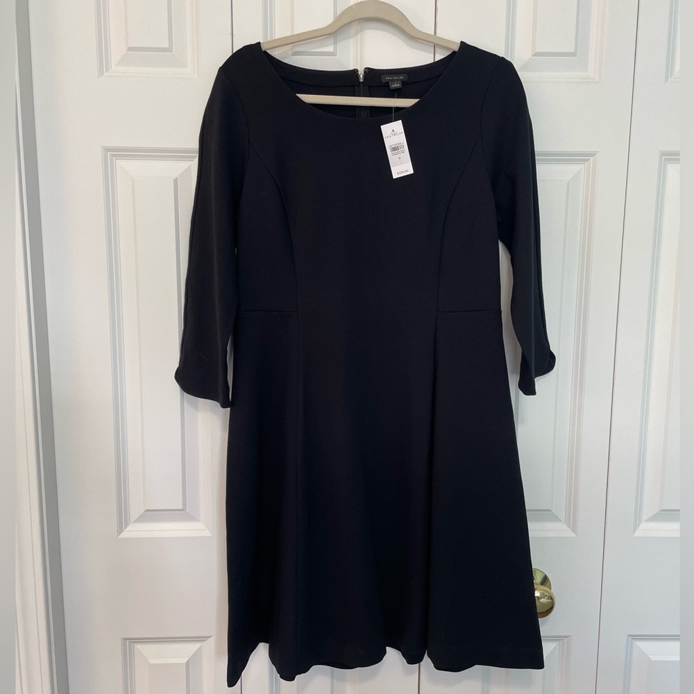 NWT Ann Taylor Ponte Black Dress - 8